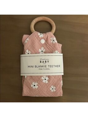 Stephan Baby Pink Floral Teething Blankie